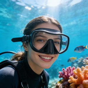 Diving Mask Single Lens Anti Fog Scratch Resistant For Adults Purple Color M1349 - Product Image 1