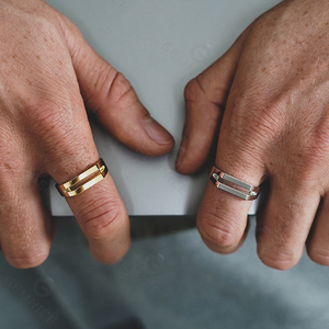 Gemnel Hot Sale Men Jewelry Stainless Steel Plain <strong>Split</strong> Signet <strong>Ring</strong> - Product Image 6