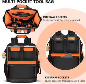 <span class=keywords><strong>Sac</strong></span> à <span class=keywords><strong>dos</strong></span> pour électricien de haute qualité, robuste, avec plusieurs poches, fond rigide, personnalisable OEM & ODM, multifonctionnel - Product Image 5