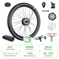 Kit de conversion de vélo électrique avec moteur de moyeu sans balais 60V 1000W pour roue arrière, livraison au Royaume-Uni en 3-7 jours