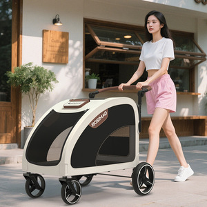 Large pet <b>stroller</b> for Golden Retrievers, suitable for multiple pets including cats, foldable and portable. - Product Image 1