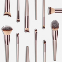 Ensemble complet de 10 pinceaux de maquillage couleur or champagne, pour fond de teint, poudre libre, blush, anticernes, fard à paupières, ensemble professionnel