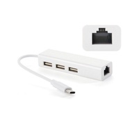 Hub USB Type-C vers USB2.0 Bajeal, adaptateur Ethernet RJ45 3 ports, sortie LAN+USB, pas de prise requise, garantie de 12 mois, emballage en plastique