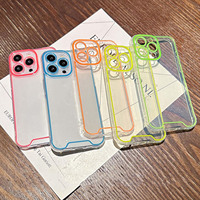 Coque de téléphone lumineuse en TPU souple antichoc avec protection 360° pour 15/14/13/16 Pro