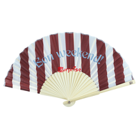 Éventail pliant en bambou personnalisé à motif, vente en gros, pas cher, cadeau promotionnel, éventail de poche portable avec impression personnalisée