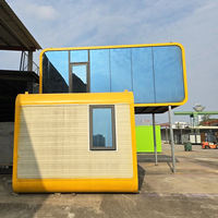 Casa Cápsula Apple con Estructura de Acero, Casa Contenedor Modular Prefabricada, Oficina Móvil Moderna con Pared de Cortina de Vidrio, Tienda Tipo Pod