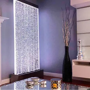 Gran oferta, muebles de restaurante, decoración de pared, panel de burbujas de agua LED, pared divisoria acrílica