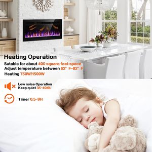 <span class=keywords><strong>Chimenea</strong></span> Eléctrica LED de Lujo de 60 Pulgadas (1500 mm), Calentador con Llama Artificial, Insertos Empotrados para Automóviles, Hoteles, <span class=keywords><strong>Chimenea</strong></span> Inglesa - Product Image 6