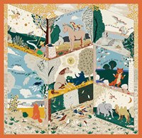 Foulard carré 100 % soie de mûrier satinée pour femme, imprimé animal, illustration de designer, accessoire élégant pour la tête, le cou et les cheveux, cadeau raffiné