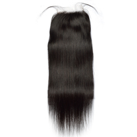 Lot de mèches de cheveux naturels lisses, fermeture frontale, emmêlée et nuancier, haute qualité