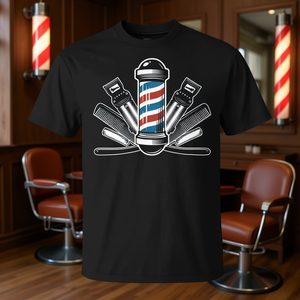 T-shirt vintage pour barbier avec motif de poteau de barbier - Product Image 3