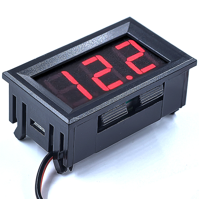 DC5V-120V Digital Voltmeter Ammeter 0.56inch Two-Wire LED Display for Car Electromobile Motorcycle DC Voltage Pattern Tester