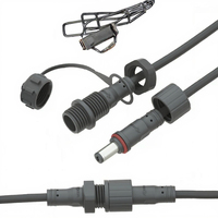 Connecteur d'alimentation LED universel Bairui M12 à 2 broches en cuivre et nylon, DC 60V, rond, à montage sur panneau, étanche IP67, 5A