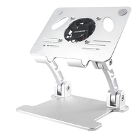 Support pour ordinateur portable pliable pratique et réglable en alliage d'aluminium avec ventilateur de refroidissement pour bureau/jeux et iPad Tablet PC Portable Use
