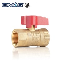 Vanne à boisseau sphérique en laiton sans plomb, certifiée CSA BMAG, filetée, toutes tailles, de 1/4'' à 4'', pour gaz et eau