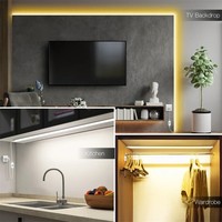 Tira de Luz LED COB USB Autoadhesiva de 5v, Luz Lineal Flexible de Bajo Voltaje para Interiores, Alta Luminosidad