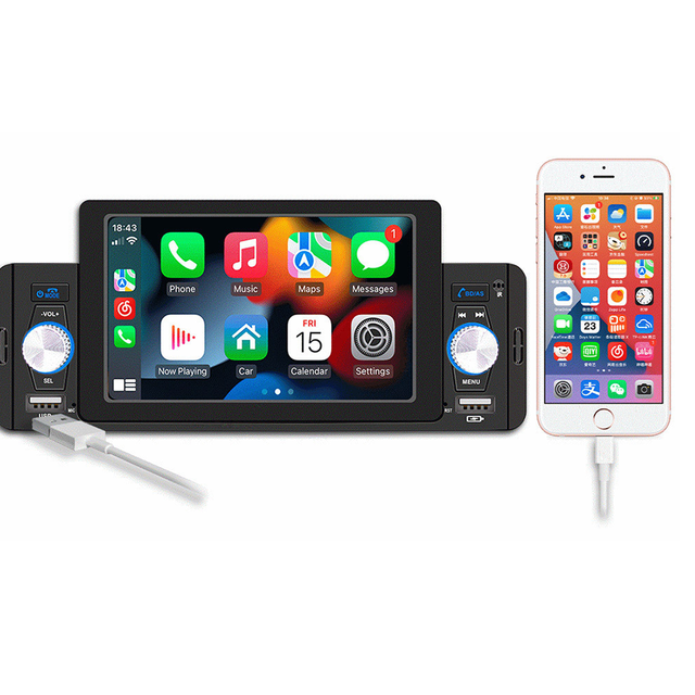 5'' 1Din Car Stereo Headunit USB Connected FM Wave Band Android Auto Car MP5 Player Touch Screen Video Audio Single Din Stereo