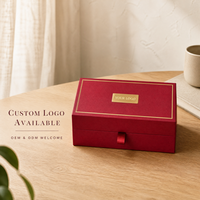 Boîte cadeau de Noël rigide bordeaux personnalisée avec logo, dorure à chaud et fermeture magnétique pour emballage de bijoux, vente en gros OEM