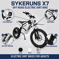 SYKERUNS X7 Hard Enduro Motorcycle off Road Electric Dirt Bike 5500W 220Nm High Torque Technical Terrain Trail Performance