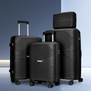 Vente directe universelle – Ensemble de 4 pièces (13, 20, 24, 28) en PP et polyester, moderne, imperméable, poignée souple, roulettes fixes, léger - Product Image 3