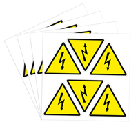 Señal de advertencia de riesgo de descarga eléctrica de alto voltaje, pegatina de vinilo, señal de seguridad de descarga eléctrica de peligro, Pegatina autoadhesiva