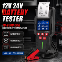 Probador de Baterías de 12V 24V 10-2000CCA con Impresora Térmica, Analizador de Sistemas Eléctricos AGM, GEL, EFB y Litio