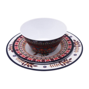 Ensemble de vaisselle en mélamine style ancien, motif de fleur rose, meilleure vente - Product Image 2
