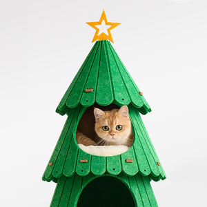 Festive Atmosphere Felt Particleboard Hemp Rope Christmas <strong>Tree</strong> Shape <strong>Large</strong> Size <strong>cat</strong> <strong>Climbing</strong> Frame for <strong>Cats</strong> - Product Image 2
