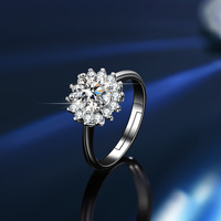 Collier en argent sterling S925 avec pendentif Moissanite 1 carat couleur D à 4 griffes et chaîne câble pour femme, modèle transfrontalier très prisé