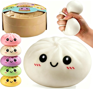0728 Juguetes de Peluche con Forma de Bollo al Vapor y Dumpling con Expresiones Lindas, Caja Misteriosa, Bolas Sensoriales para Apretar, para Tiendas de Regalos - Product Image 2