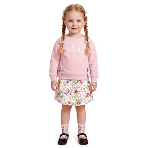 Puresun Abbigliamento Personalizzato <span class=keywords><strong>per</strong></span> Bambini, Felpa Rosa con Nome Ricamato, Completo Sportivo <span class=keywords><strong>per</strong></span> Bambine, Set di Abbigliamento OEM - Product Image 2