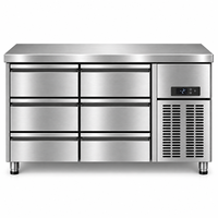 Vente directe d'usine, réfrigérateur de comptoir à six tiroirs, congélateur à refroidissement par air, réfrigération sous le comptoir, réfrigérateur pour hôtel et restaurant