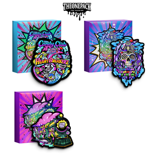 שקית מיילר 3.5 גרם עם סגירת רוכסן, אטומה לריח, עמידה בפני ילדים, בעיצוב ייחודי של Boyz Die Cut, עם הדפס צורות, עומדת על עצמה. - Product Image 1