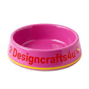 Bol pour chien en céramique rose écologique de qualité supérieure personnalisé pour chats et chiens, logo personnalisé, antidérapant, large, peu profond, sans déversement, intérieur/extérieur - Product Image 4