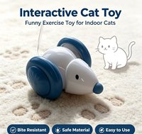 Jouet pour chat intelligent et moderne : Souris interactive en silicone, boule à mouvement automatique, rechargeable, activée par le toucher, laser pour jeu d'intérieur