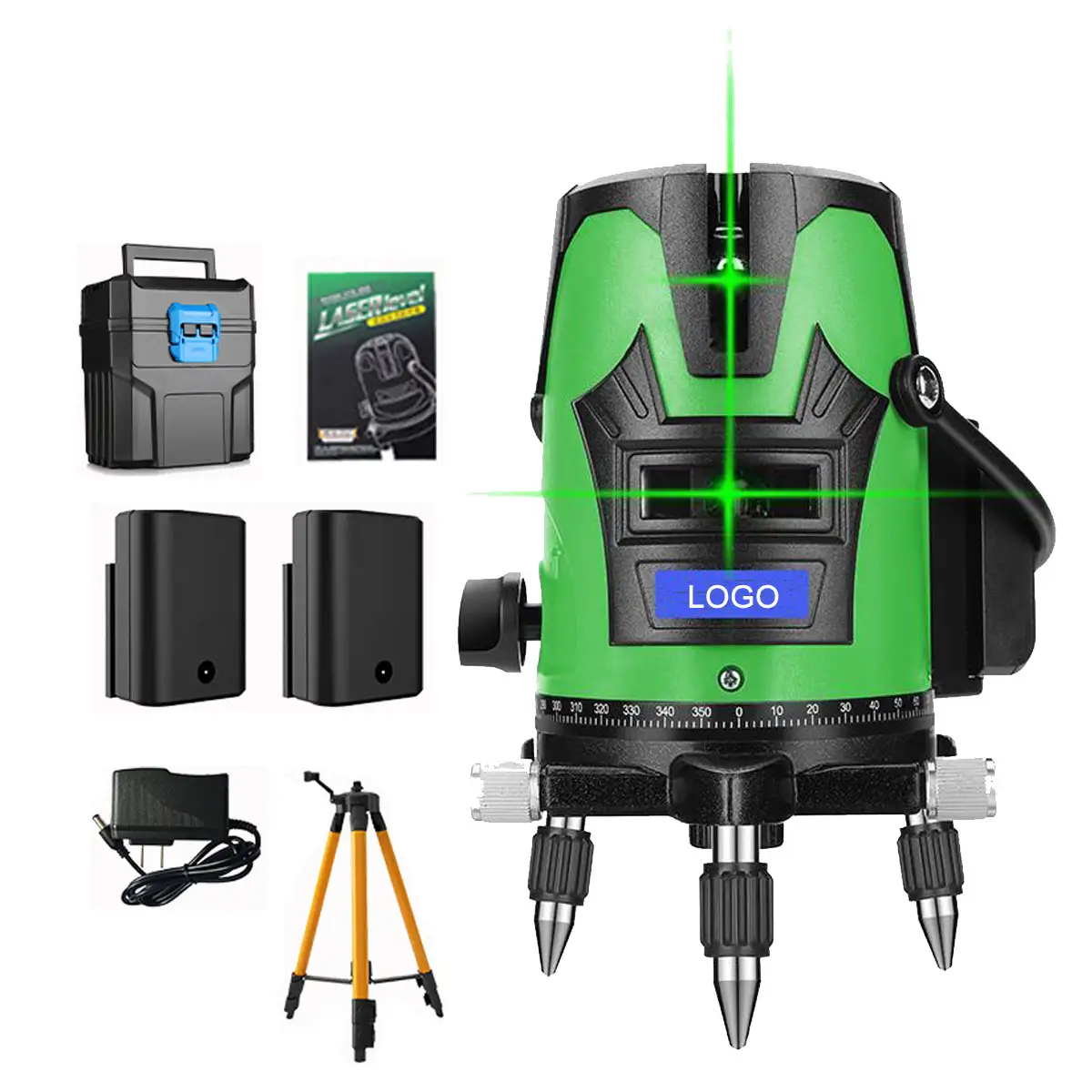 Wusen 3 lines tripod multipurpose outdoor laser level rotary laser level with tripod laser spirit level scale green