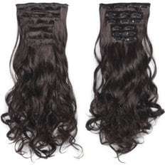 Extensiones de cabello vietnamita marrón de onda larga Moda Anti-Cáncer Stick Cabello con clip para mujer 8 pulgadas Cabello negro largo - Product Image 1