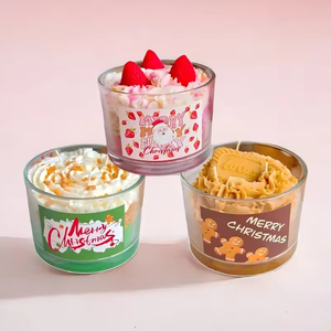 Grandes bougies de Noël en forme de crème glacée, mini bougies parfumées décorées de fraises, vente en gros pour cadeaux de fête - Product Image 4