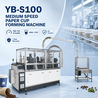 Machine de formage de gobelets en papier à double paroi ondulée jetables YB-S100 avec accessoires PLC, pompe à engrenages et moteur