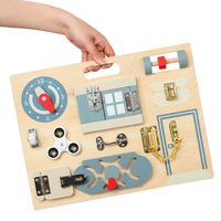 Tablero de Actividades Montessori de Madera, Juguete Sensorial para Desbloquear Habilidades, Tablero Educativo para el Desarrollo de la Inteligencia de Niños Pequeños