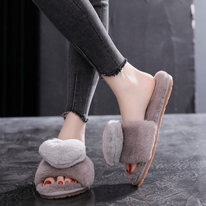 Nouveau femmes maison pantoufles doux fourrure amour coeur chaussures mode chaud en peluche chaussures femme sans lacet appartements femme diapositives - Product Image 5