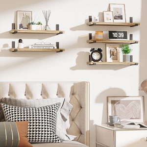 Bộ 5 kệ gỗ treo tường phong cách rustic để trang trí nhà cửa, phòng ngủ, phòng khách, nhà bếp, giá để đồ treo tường cho cây xanh - Product Image 2