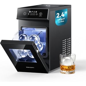 Machine à glaçons sphériques Euhome 2,4 pouces, 48 glaçons par jour, autonettoyante, pour boissons et whisky - Product Image 1