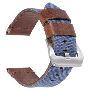 Correa de Reloj de Nailon con Parche de Cuero y Lona Win-Win para Reloj Inteligente Huawei <span class=keywords><strong>GT</strong></span> <span class=keywords><strong>3</strong></span>, Correa de Repuesto de 20 mm, 22 mm, 24 mm - Product Image 4