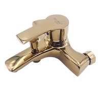 ITALOMIX Robinet de baignoire thermostatique de luxe moderne doré, ensemble de douche monocommande en zinc avec valve en céramique, mitigeur de bain poli