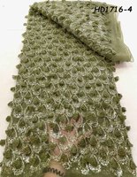 Tissu en dentelle 3D perlé et pailleté pour robes et vêtements sexy pour femmes, idéal pour chaussures et sacs