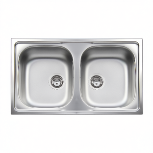 Évier en acier inoxydable 86 cm à double bac encastrable pour cuisine - Product Image 3