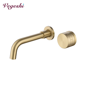 Mitigeur de lavabo Chrome <span class=keywords><strong>noir</strong></span> brosse or levier unique lavage à la <span class=keywords><strong>main</strong></span> en laiton salle de bain encastré montage mural mitigeur mural - Product Image 6
