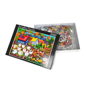 Produksi pabrik profesional 1000 2000 buah papan kertas Jigsaw Puzzle untuk dewasa hadiah