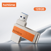 Flash Drive Pabrik Asli Hchtime 128GB USB 3.0 Thumb Drive Berputar 128G Memory Stick untuk Penyimpanan dan Transfer Data